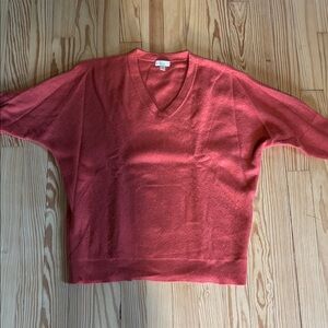 Garnet Hill Rich Red Knit Cashmere Sweater